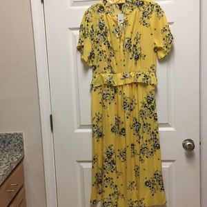 COPY - Boho Floral Yellow Midi dress ,size-6